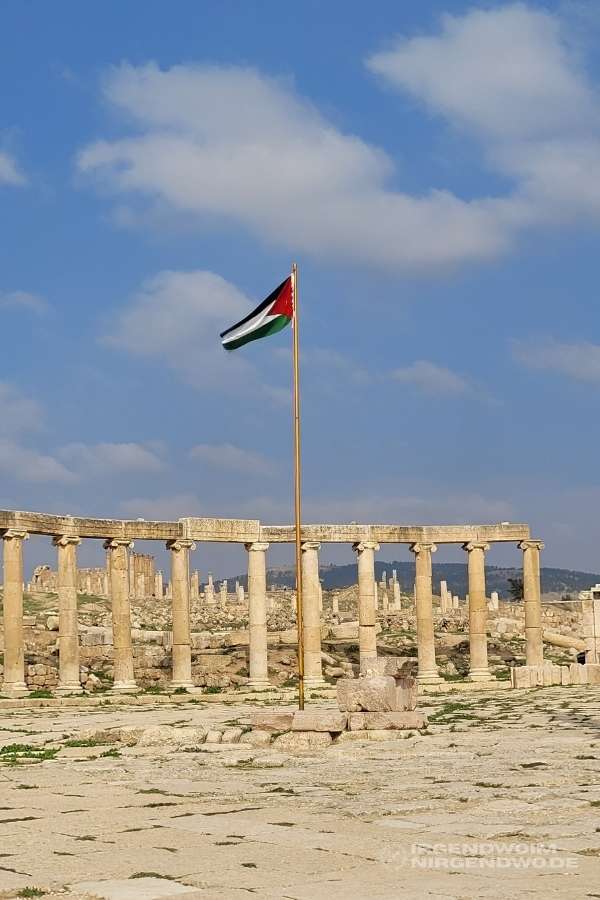 Ovales Forum in Jerash, Jordanien