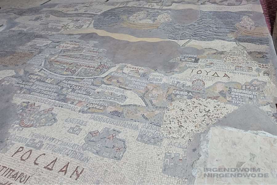 Mosaik in der Kirche St. Georg in Madaba, Jordanien