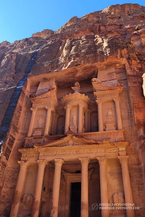 Schatzhaus des Pharao in der Felsenstadt Petra in Jordanien