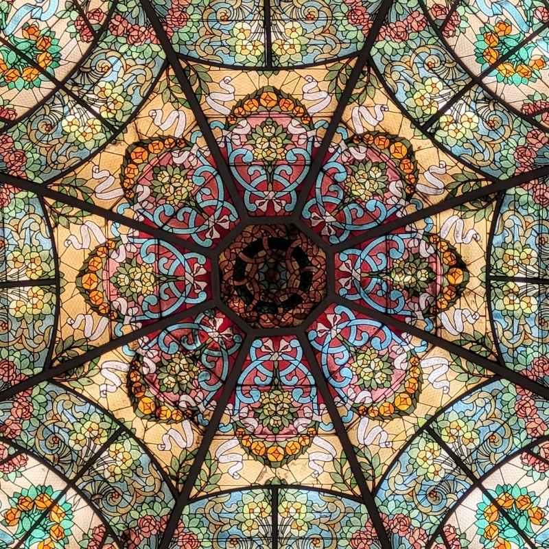 Glasfenster im Teatro Colon in Buenos Aires